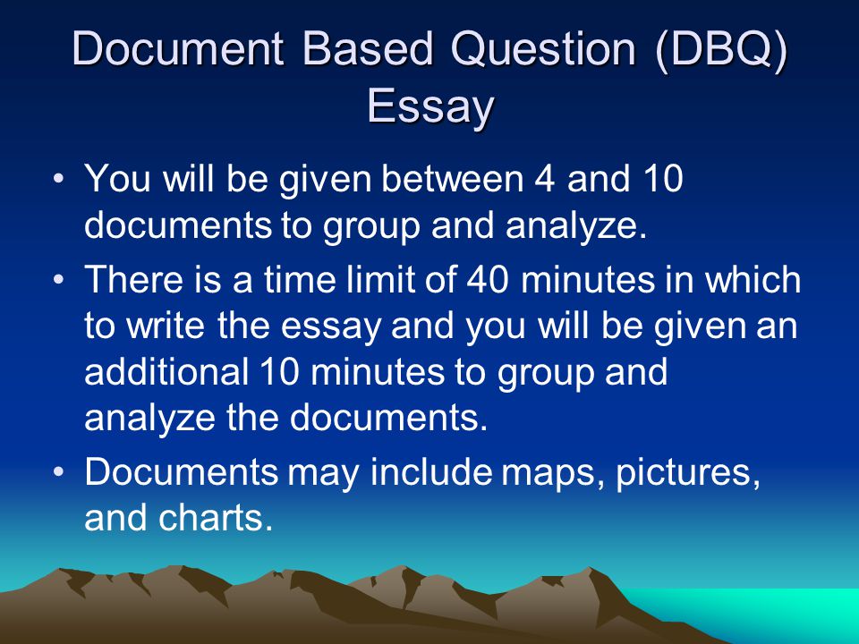 Document Based Question (DBQ) Essay