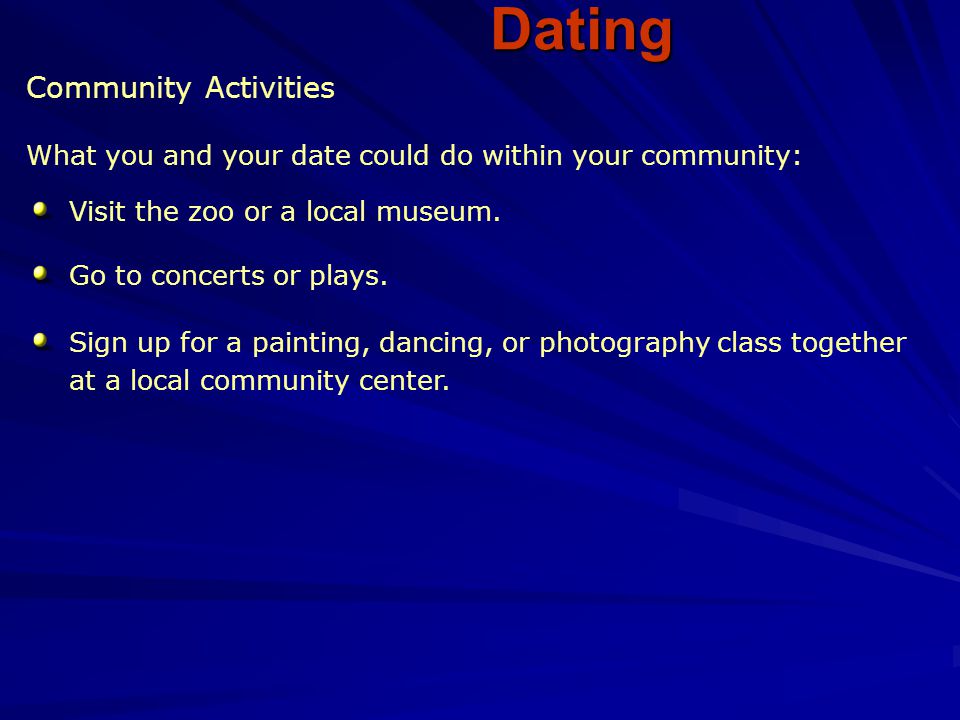 Dating Community Activities