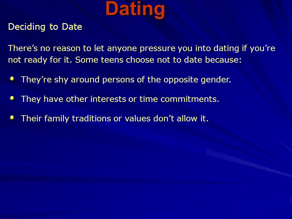 Dating Deciding to Date