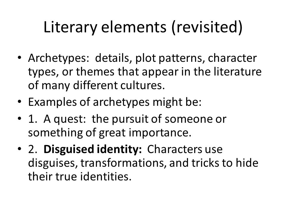 Literary elements (revisited)