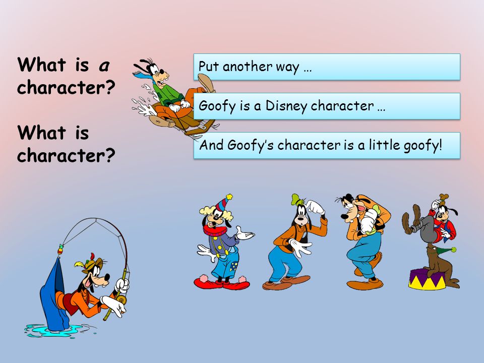 What is a character What is character Put another way …