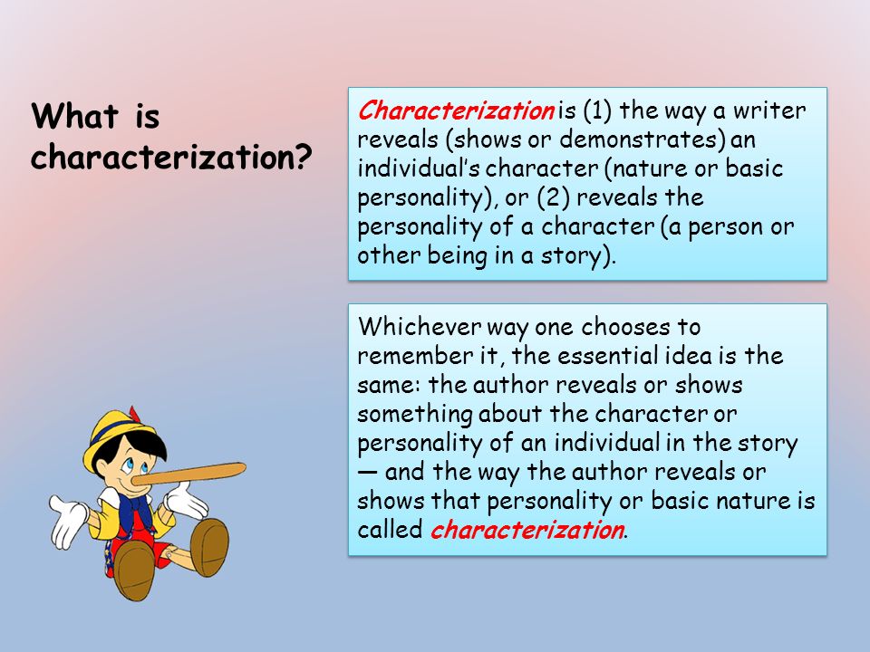 What is characterization