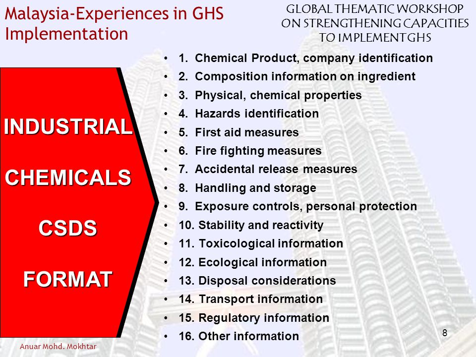 INDUSTRIAL CHEMICALS CSDS FORMAT