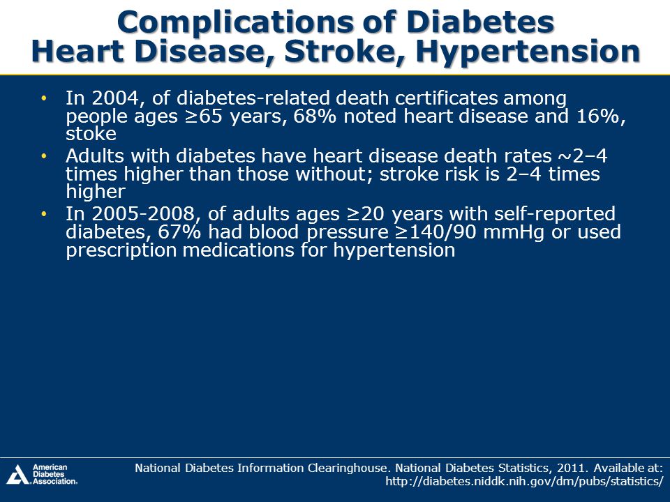 Complications of Diabetes Heart Disease, Stroke, Hypertension