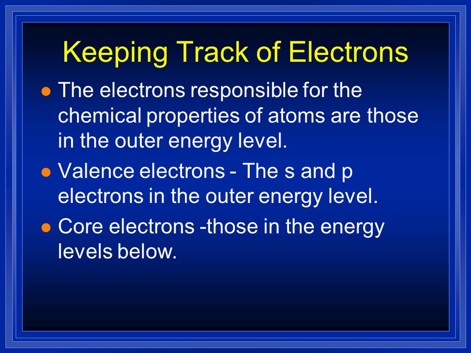 Keeping Track of Electrons