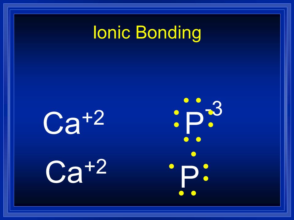 Ionic Bonding Ca+2 P-3 Ca+2 P
