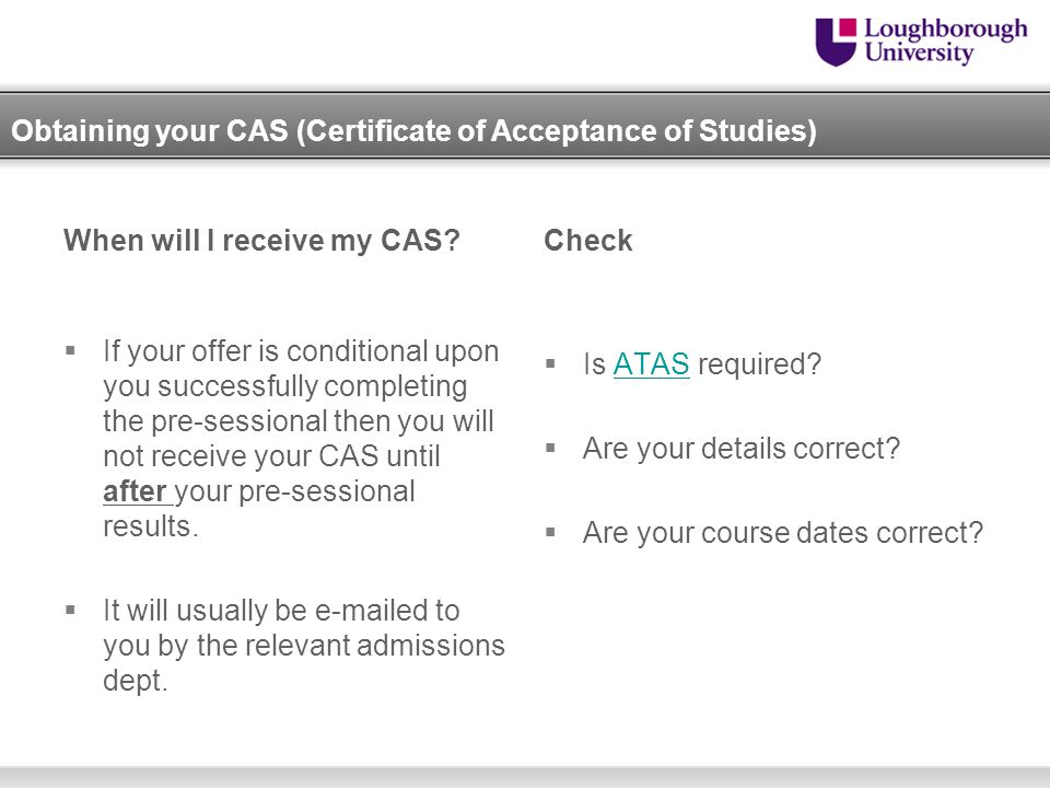 Obtaining your CAS (Certificate of Acceptance of Studies)