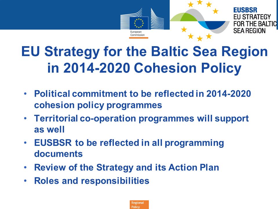 EU Strategy for the Baltic Sea Region in Cohesion Policy