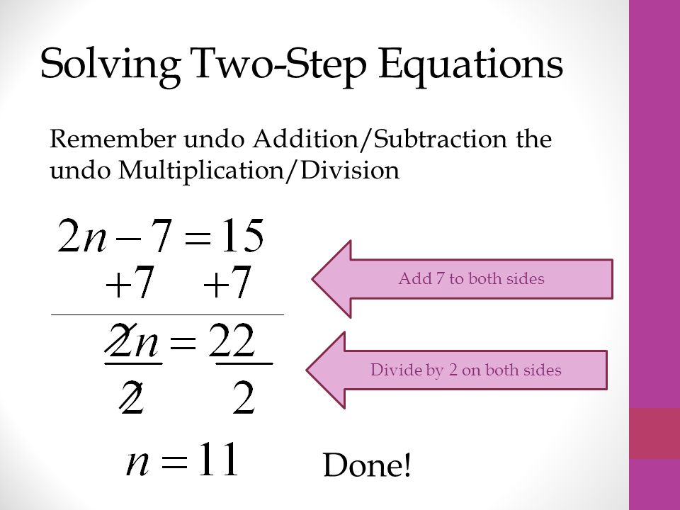 Solving Two-Step Equations