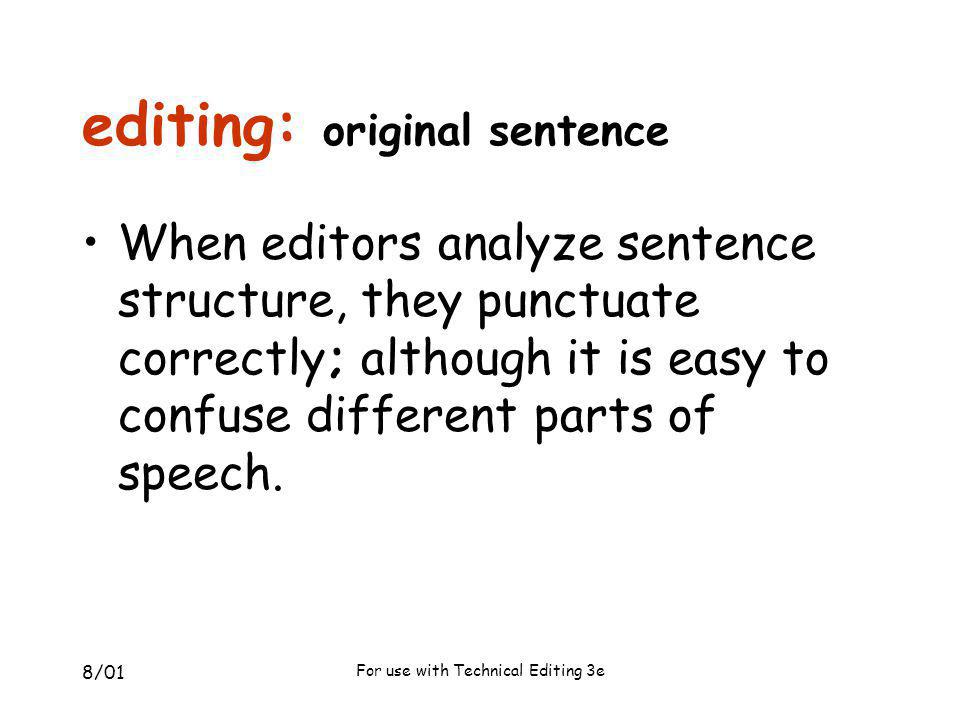 editing: original sentence