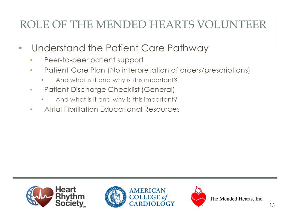 Role of the Mended hearts volunteer