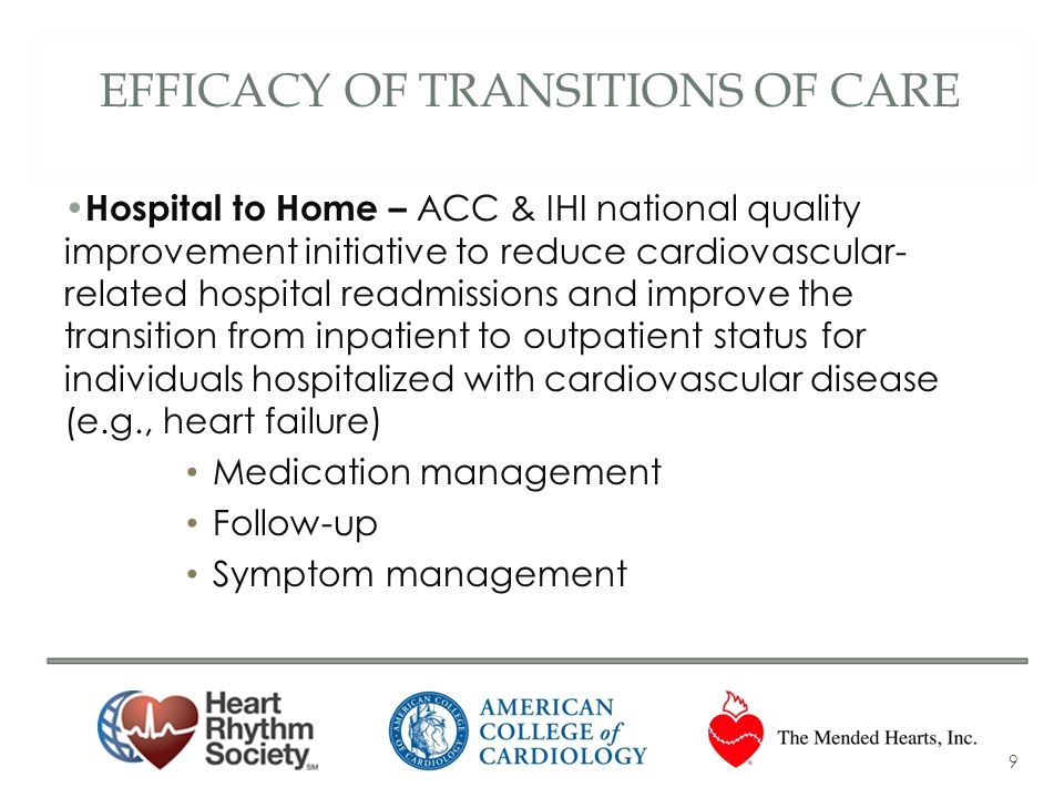 Efficacy of transitions of care