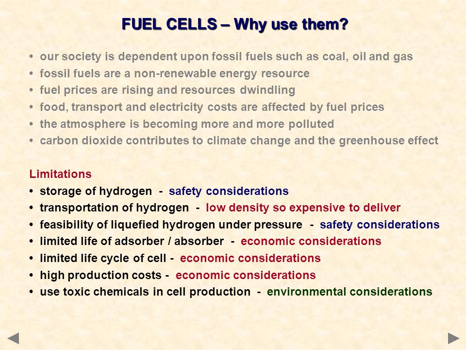 FUEL CELLS – Why use them