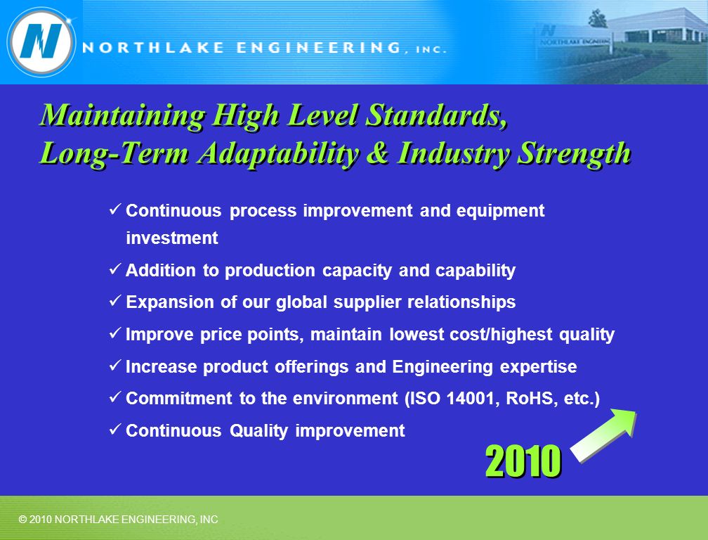 Maintaining High Level Standards, Long-Term Adaptability & Industry Strength