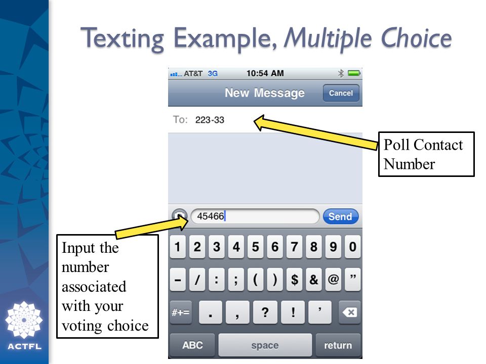 Texting Example, Multiple Choice