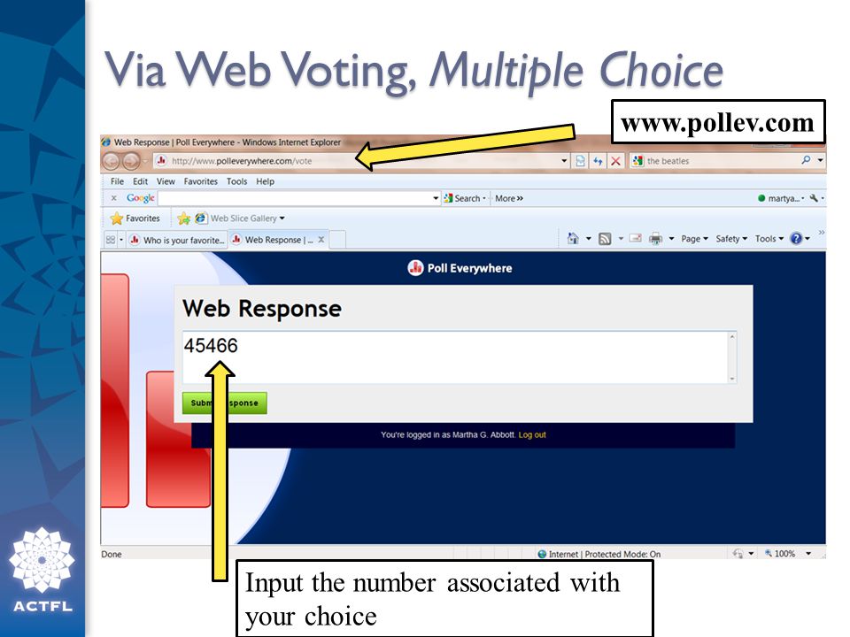 Via Web Voting, Multiple Choice