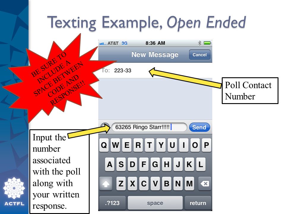 Texting Example, Open Ended