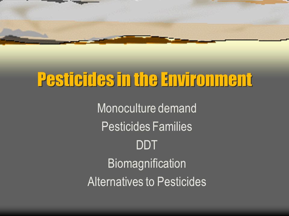 Pesticides in the Environment