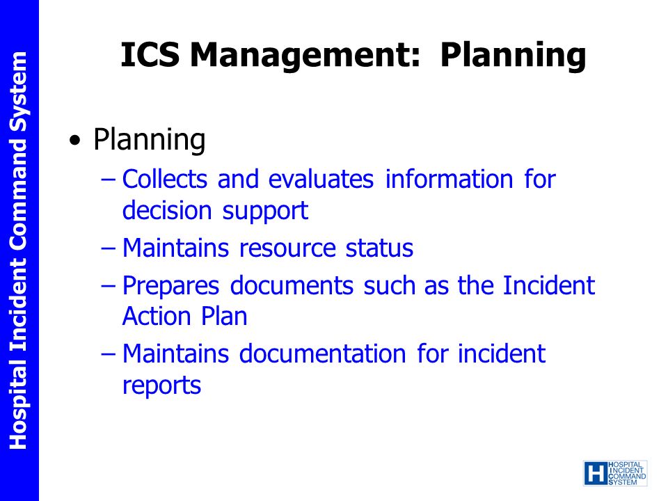 ICS Management: Planning