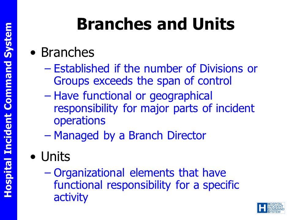 Branches and Units Branches Units