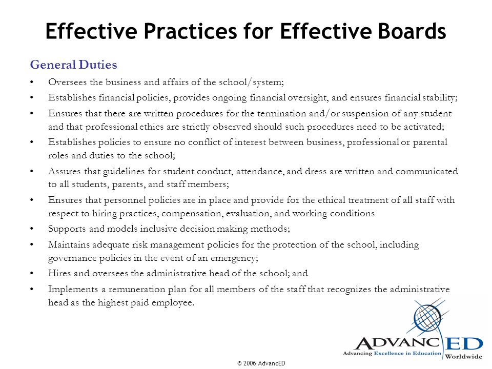 Effective Practices for Effective Boards