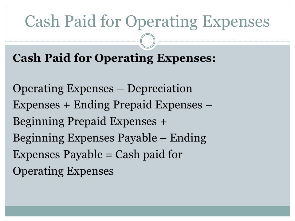 Cash Paid for Operating Expenses