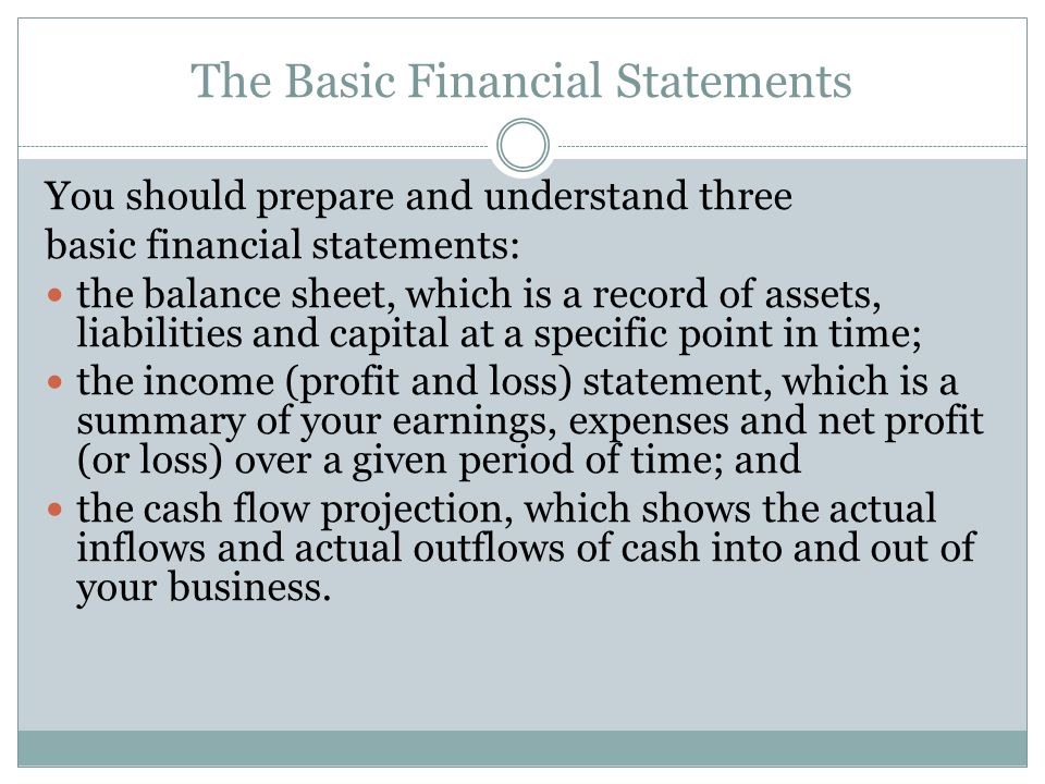 The Basic Financial Statements