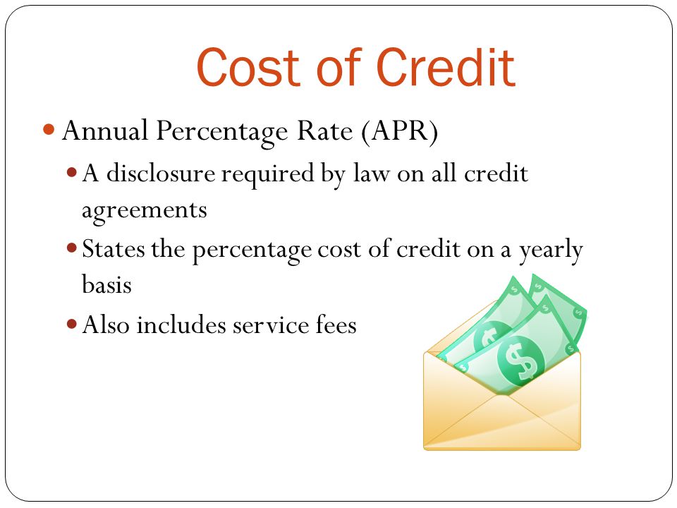 Cost of Credit Annual Percentage Rate (APR)
