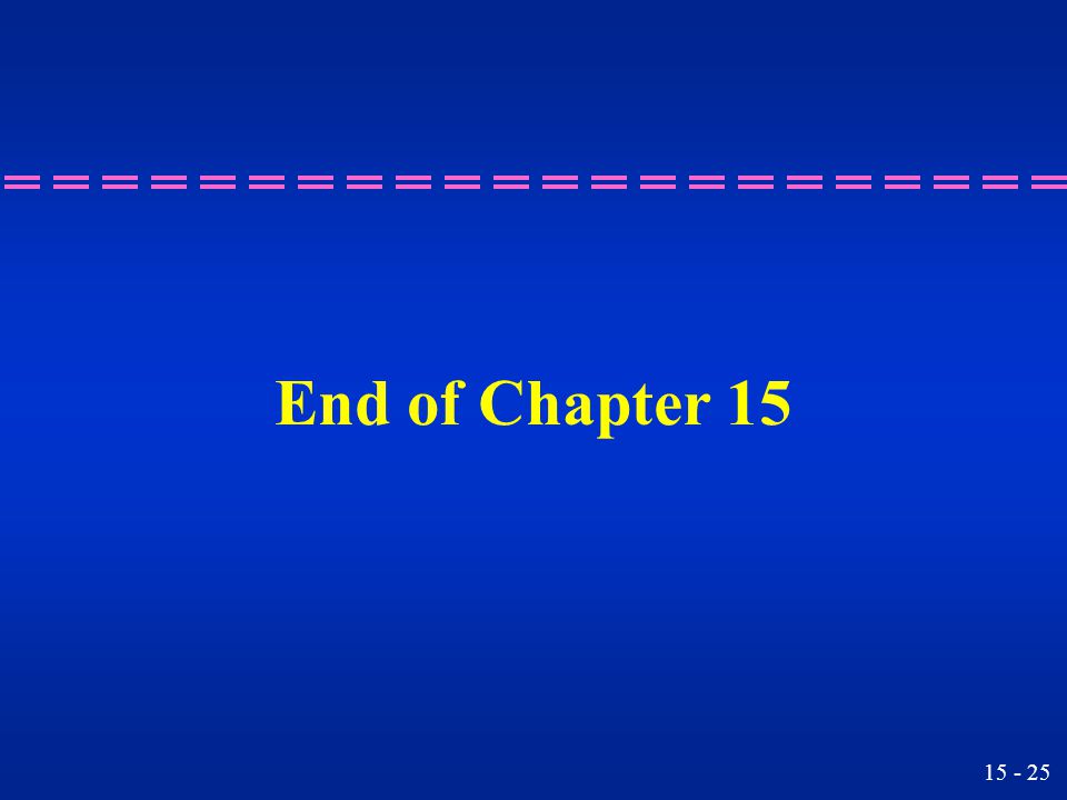 End of Chapter 15