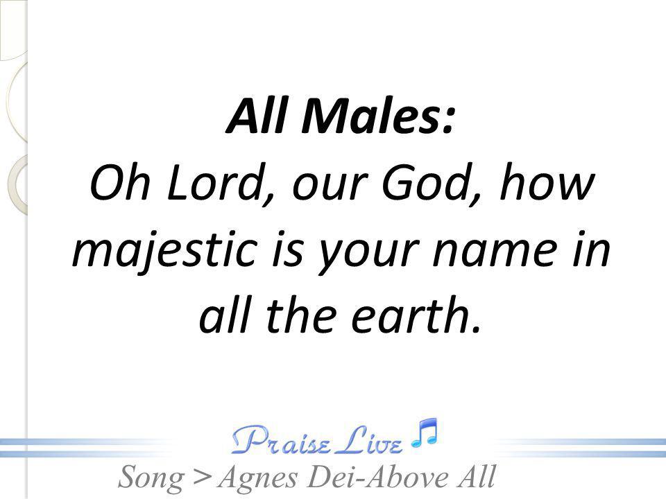 Oh Lord, our God, how majestic is your name in all the earth.