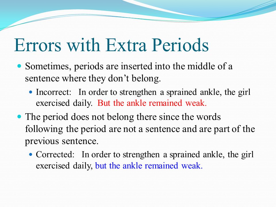 Errors with Extra Periods