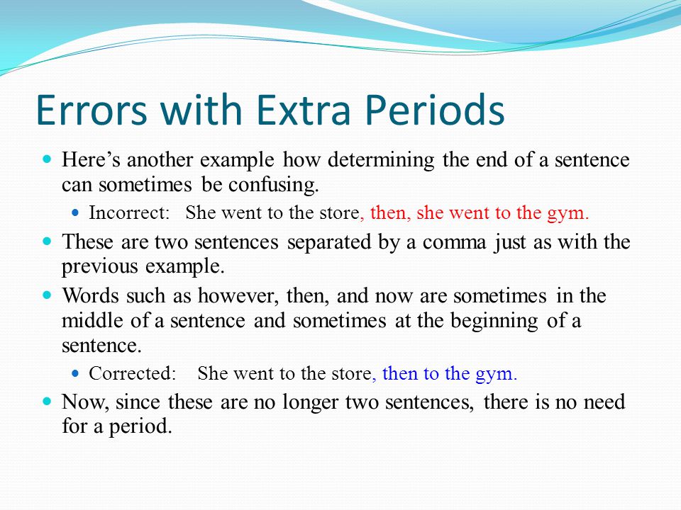 Errors with Extra Periods