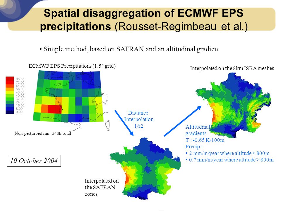 Spatial disaggregation of ECMWF EPS precipitations (Rousset-Regimbeau et al.)