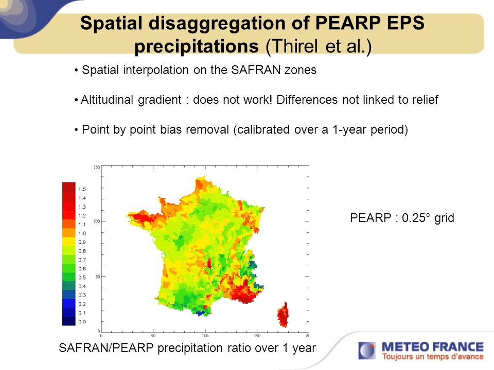 Spatial disaggregation of PEARP EPS precipitations (Thirel et al.)