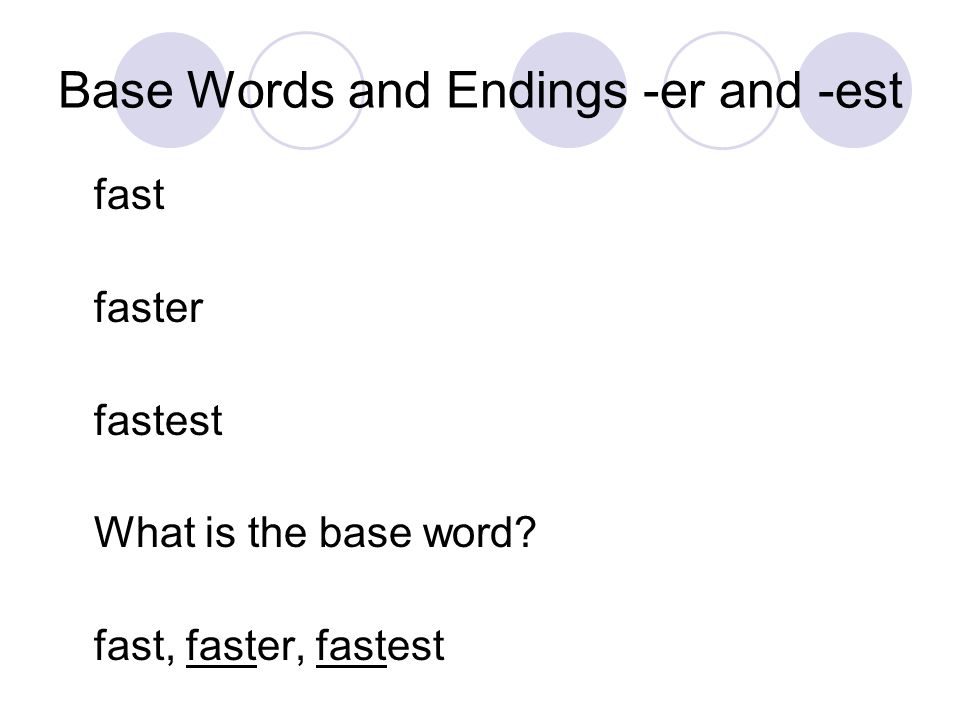 Base Words and Endings -er and -est
