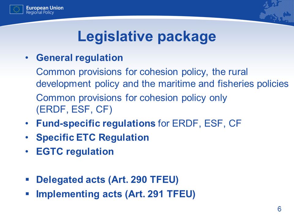 Legislative package General regulation