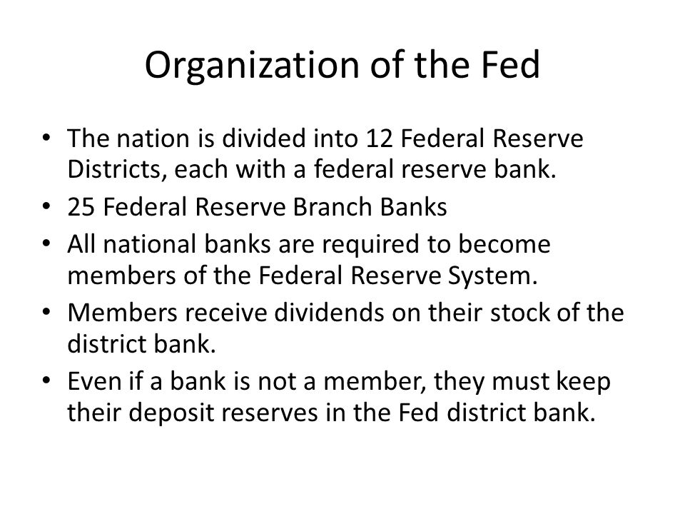 Organization of the Fed