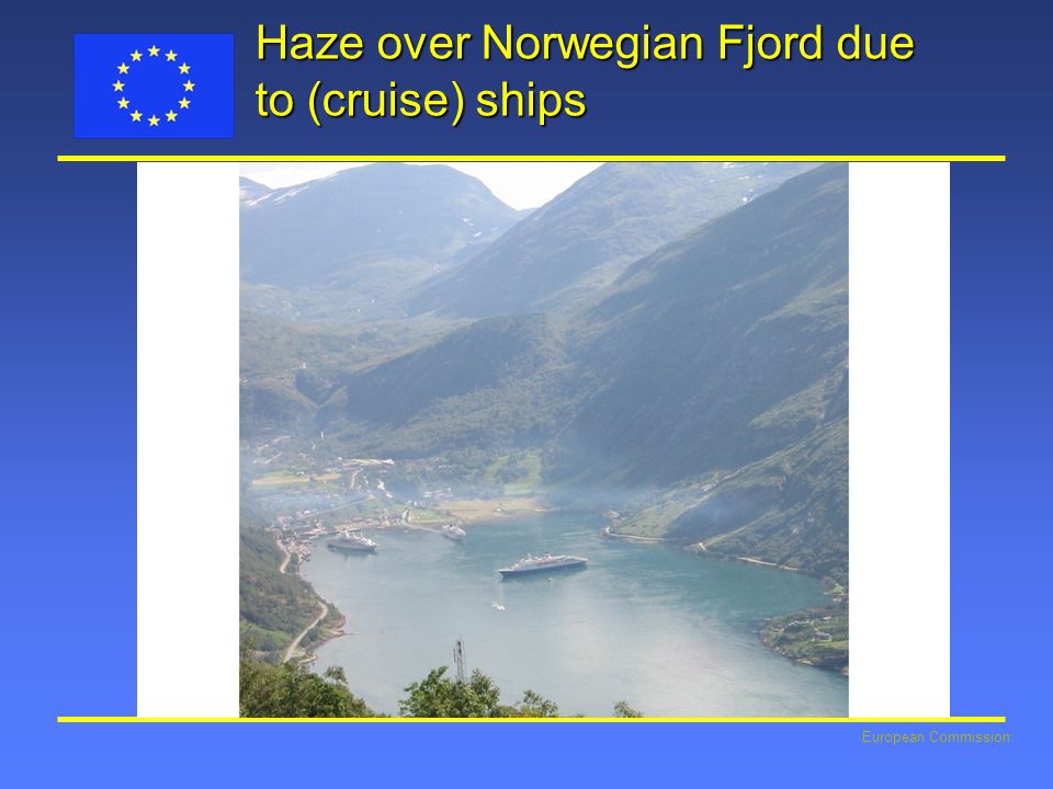 Haze over Norwegian Fjord due to (cruise) ships
