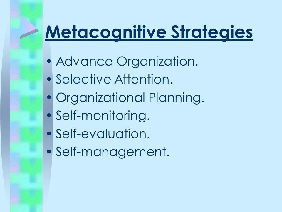 Metacognitive Strategies