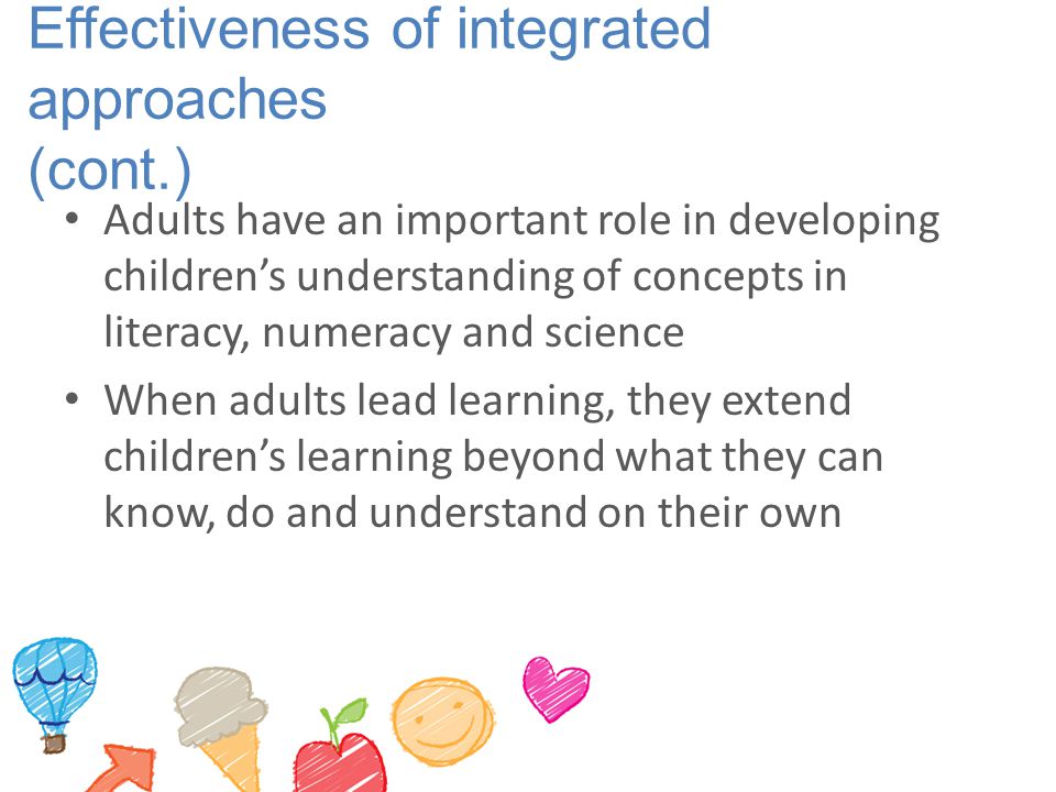 Effectiveness of integrated approaches (cont.)