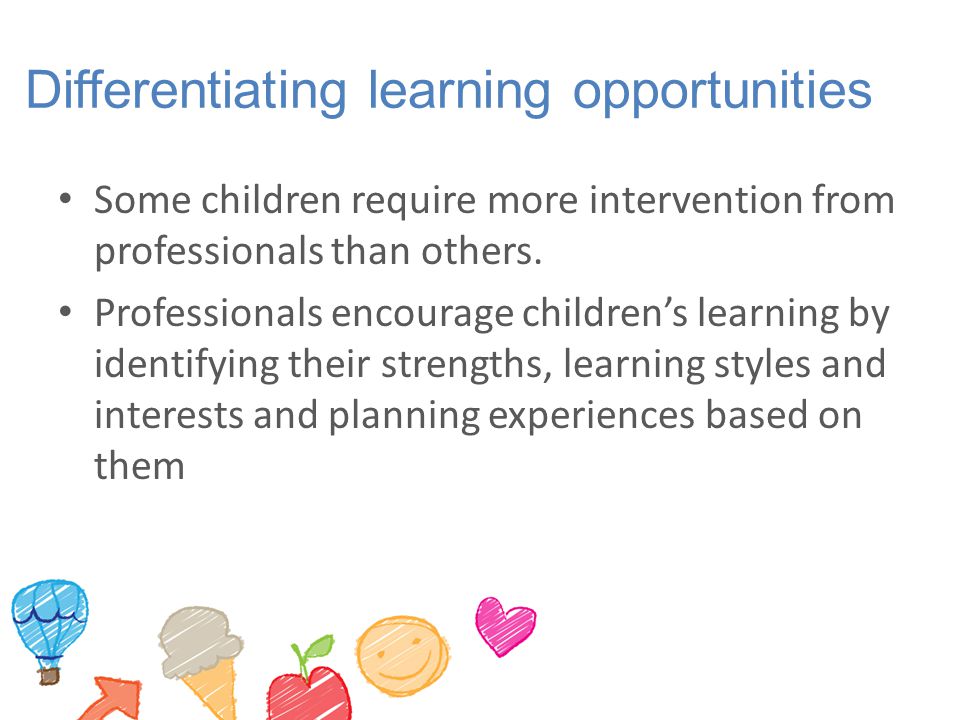 Differentiating learning opportunities