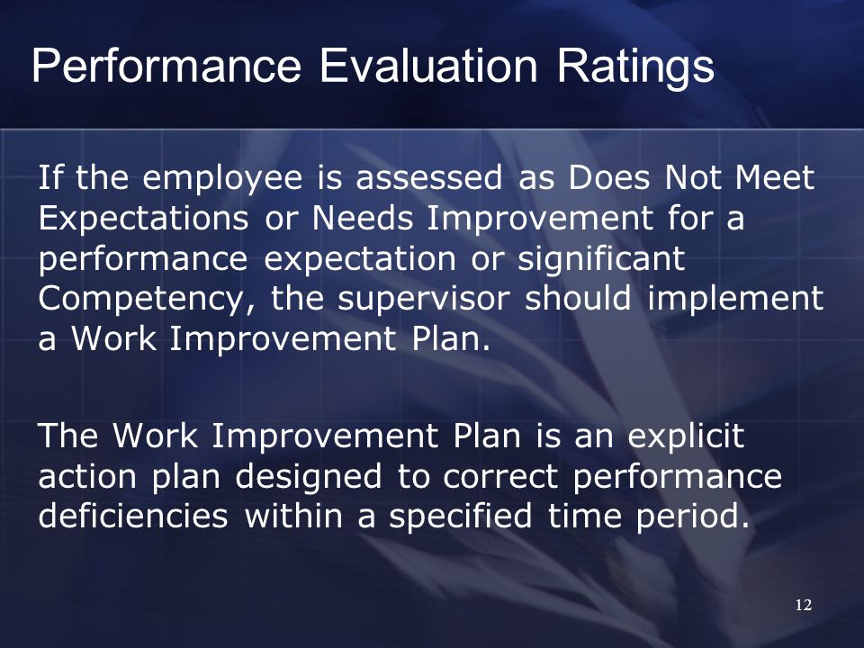 Performance Evaluation Ratings