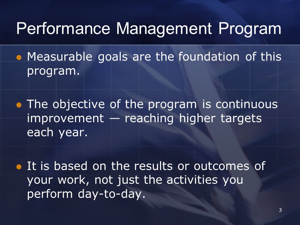 Performance Management Program