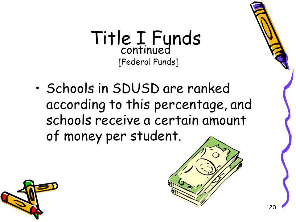 Title I Funds continued [Federal Funds]