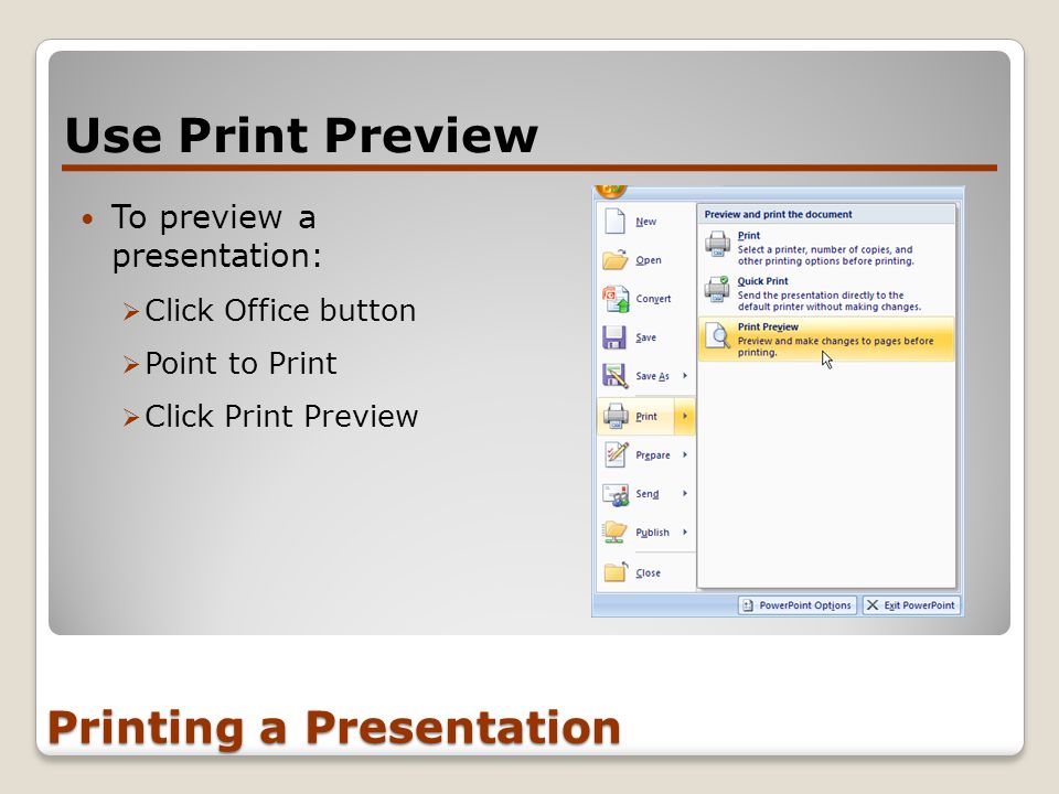 Printing a Presentation