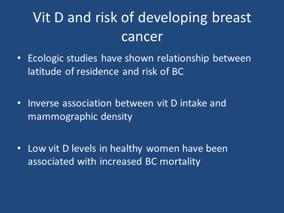 Vit D and risk of developing breast cancer
