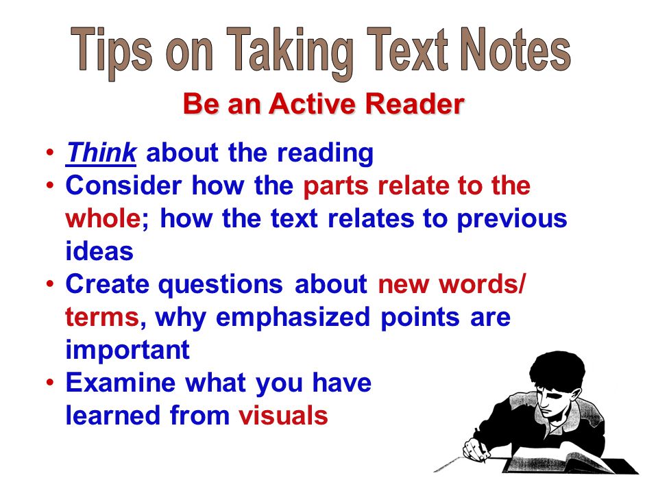 Tips on Taking Text Notes