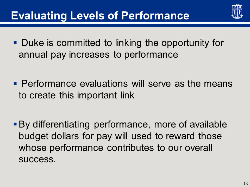 Defining Levels of Performance