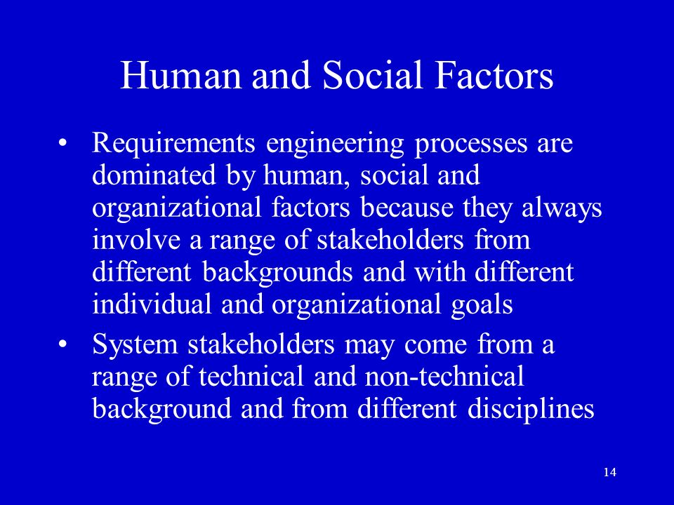 Human and Social Factors