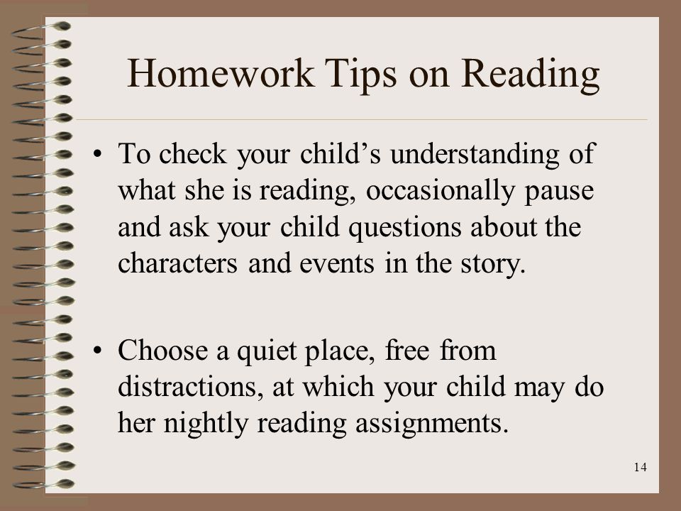 Homework Tips on Reading